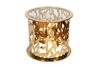 GY-ET8158GOLD Стол журнальный стекло прозр/золото d58*50см_s2