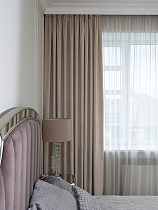 121GD-00019  Портьера Шелк (Silkу) 5 бежевая на подкладке 275*260_s2