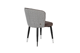 30C-1232F GR Стул велюр серый 54*57*80см с ч/б спинкой_s2