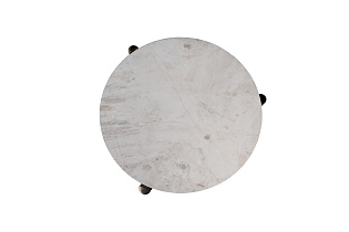 57EL-10083 Стол журнальный натур.белый мрамор Cass White d 57*50см_s2