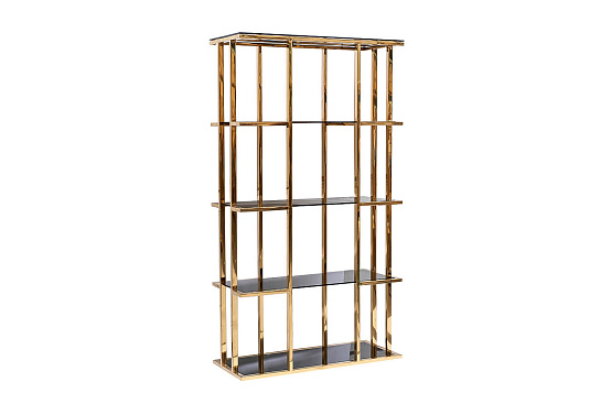 46AS-SH1537-GOLD Стеллаж золотистый/темн.ст. 100*40*180см_s2