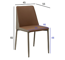163YH-06995 Стул обеденный экокожа терракота/бежевый 55*45*82см_s2