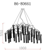 86-80661 Люстра d.100*45 см, металл цвет золото_s2