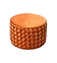 N-PUF304 TER Пуф плетеный, велюр терракотовый d60*42см_s2