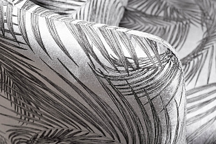 Кресло Верона(Verona) вращающееся,вельвет принт листья Valdes110-SER/хром 70*77*80см_s2