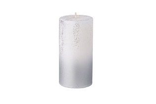 315-329 Свеча столбик d5*8 см белая с серебром_s2