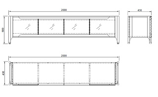 77IP-GD008-TV Тумба под телевизор Гримальди (Grimaldi) 200*40*50см_s2