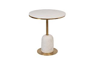 76AR-07000 Стол журнальный мрамор белый d50*58см_s2