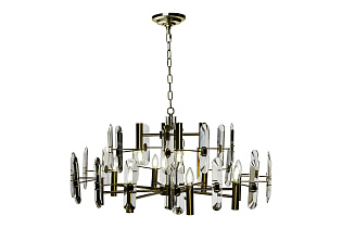 92EL-YG60400-8+4P Люстра потолочная латунь, стекло прозр. d80 h.100см_s2