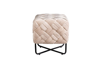 N-OT-100 BG BL Банкетка плетеная велюр бежевый 43*43*44см_s2