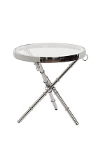13RX6035-SILVER-Стол журнальный стекло прозр./серебро d50*50см_s2