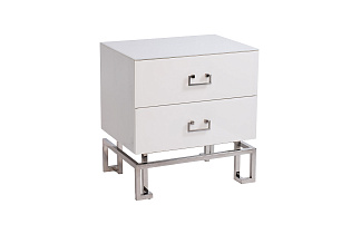 KFG085-NI Тумба 2 ящика белая/хром 55*40*58см_s2