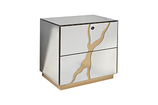 KFG199 Тумба зеркальная с золотым декором 61*42*59см_s2