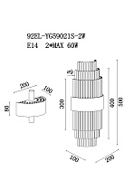 92EL-YG59021S-2W Бра хром, стекло прозр. 20*10*h.50см_s2