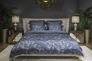 144HF-10412 Пододеяльник принт тенсель Магнолия cиний 220*200_s2