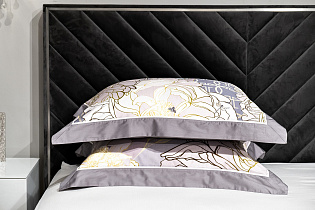 130HB-00028 Комплект наволочек сатин принт Пионы серый  50*70(2шт)_s2