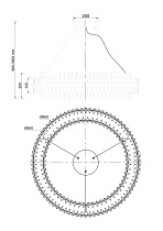 91GH-30868 Люстра подвесная Галактика (Galaxy) стекло прозрач. d85*h20см_s2