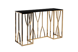 13RXC3102-GOLD Консоль стекло черн./золото 120*40*78см_s2