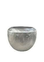 ZS2063-26SL  Кашпо c фактурной поверхностью серебро d35*26см_s2