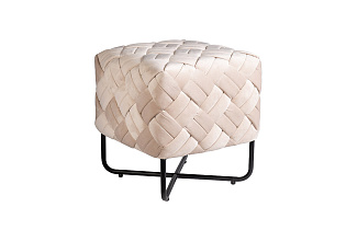 N-OT-100 BG BL Банкетка плетеная велюр бежевый 43*43*44см_s2