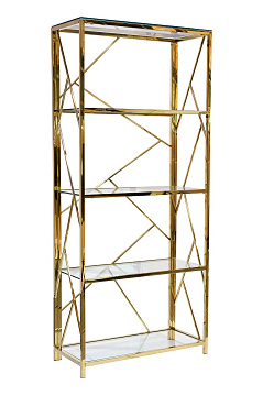 GY-SH8711GOLD Стеллаж стекло прозр/золото 80*35*180см_s2
