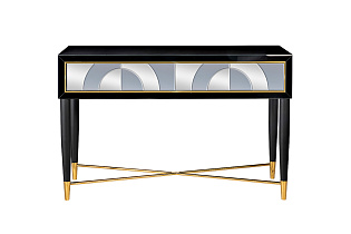 KFG122 Консоль 2 ящика зеркало двухцветное 120*42*75см_s2