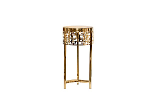 13RXFS5080L-GOLD Стол журнальный стекло коричн./золото d35*70см_s2