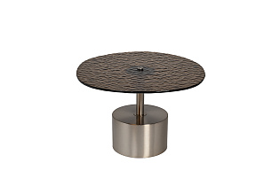 57EL-10852 Стол журнальный, стекло рельефное тонированное d 60*63*41см_s2