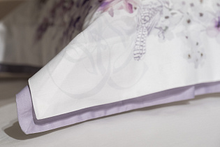 130HB-00071 Комплект постельного белья сатин принт Фиори,сиренево-белый,200*220- 1шт,50*70 -2шт_s2