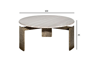69-23303 Стол журнальный мраморный d100*45см_s2