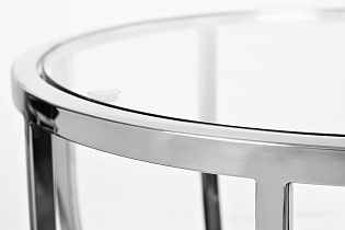 13RXET4037-SILVER Стол журнальный стекло прозр./серебро d50*60см_s2