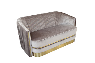 87YY-1890-2 BRN Диван двухместный велюр серо-коричн. 156*91*83см_s2