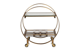 58DB-23085 Стол-тележка сервировочн ст.прозр/латунь 70*48*76_s2