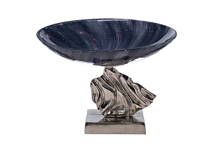 71PN-3168 Чаша стекл.на металл. основании дымчатая d37*23см_s2