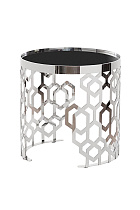 13RXET8011-SILVER Стол журнальный черн.стекло/серебро d50*50см_s2