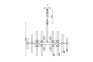 62GDM-810021-800 Люстра Серена (Serena) прозр.стекло/золото d80см h65см_s2
