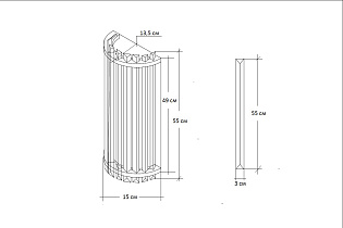 62GDW-D007K5B/550CH Бра LLOYD M хром 15*11*55 см_s2