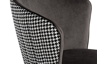 30C-1232F GR Стул велюр серый 54*57*80см с ч/б спинкой_s2