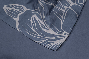 144HF-10412 Пододеяльник принт тенсель Магнолия cиний 220*200_s2