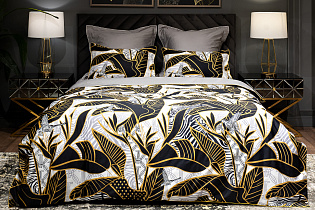 130HB-00001 Пододеяльник Тропики принт 230*210 золото/серый_s2