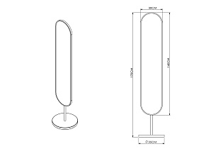 19-OA-9889 Зеркало напольное овальное рама черная d35*169см_s2