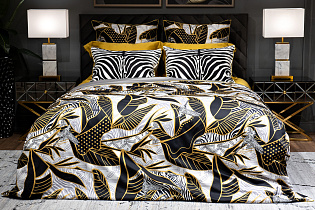 130HB-00001 Пододеяльник Тропики принт 230*210 золото/серый_s2