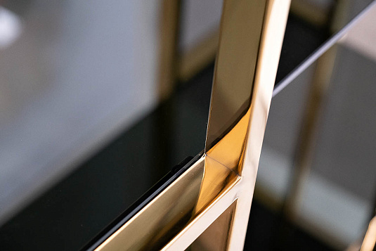 46AS-SH1537-GOLD Стеллаж золотистый/темн.ст. 100*40*180см_s2
