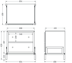 KFG170 Тумба зеркальная 2 ящика 65*45*62см_s2