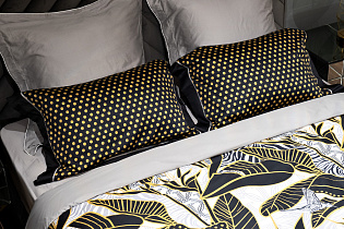 130HB-00010 Комплект наволочек Тропики 50*70 золото/черный (2шт)_s2