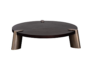 58DB-CT17191 Стол журнальный Конг (Kong) темный орех d138*33см,столешница d120_s2