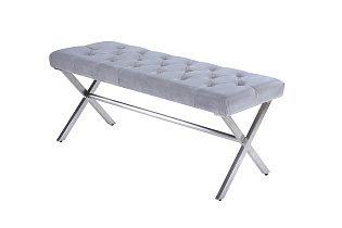 N-2133BANK-SER Банкетка велюр серый 110*42*45см_s2