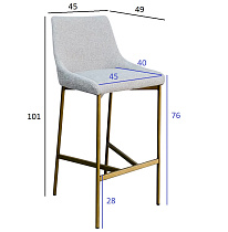 163YH-16963 Стул барный белый+бронза 45*49*101см_s2