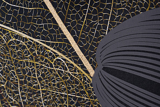 89VOR-GOLDEN LEAVES-3 Холст «Золотые листья-3» 100х70 см, багет( латунь),поталь_s2 2 (превью)