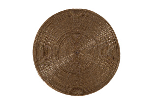 150ARF-22315 Салфетка сервировочная, бисер,золото d35см_s2